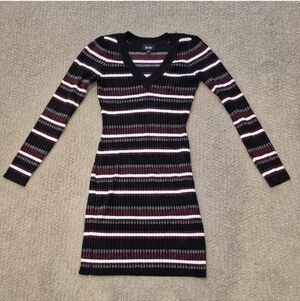 By & by Bodycon Striped Metallic Sweater Dress